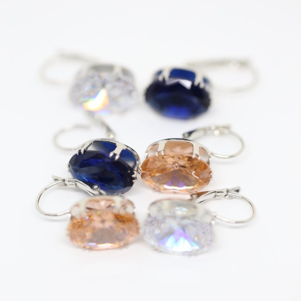 18k Gold Dipped White, Champagne or Blue Topaz - Picture 9 of 15
